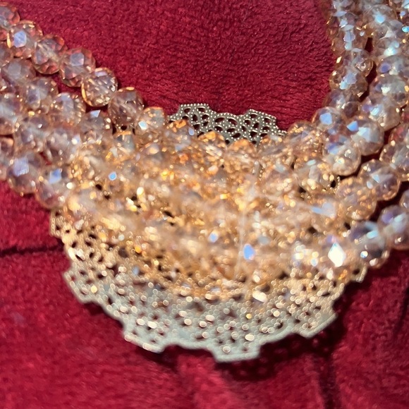 Fashion Hand crafted Multi Layered Crystal glass Beaded  Necklace - Picture 13 of 17